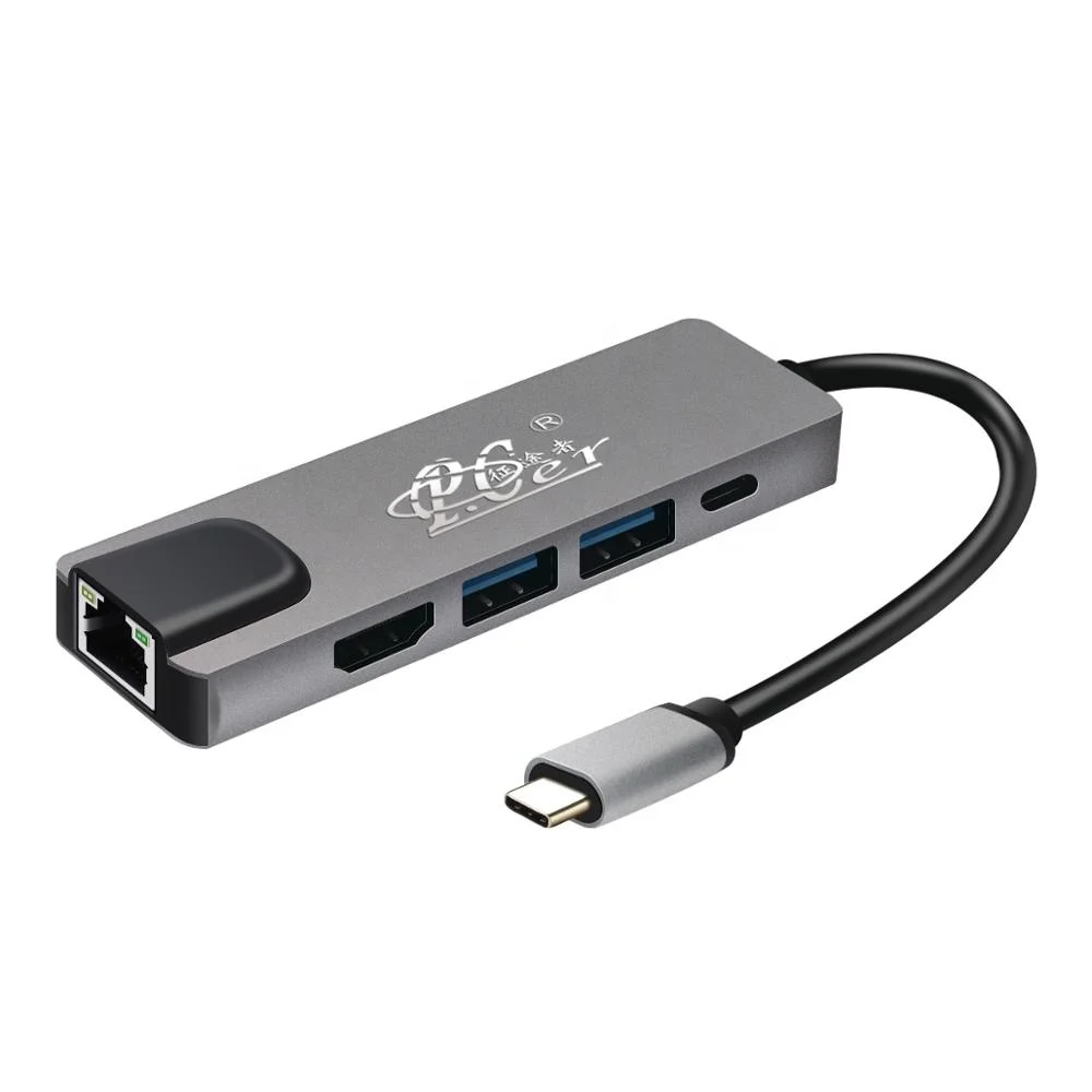  USB-концентратор «Все в одном» с портом Type-c на DVI VGA USB-адаптер LAN 8