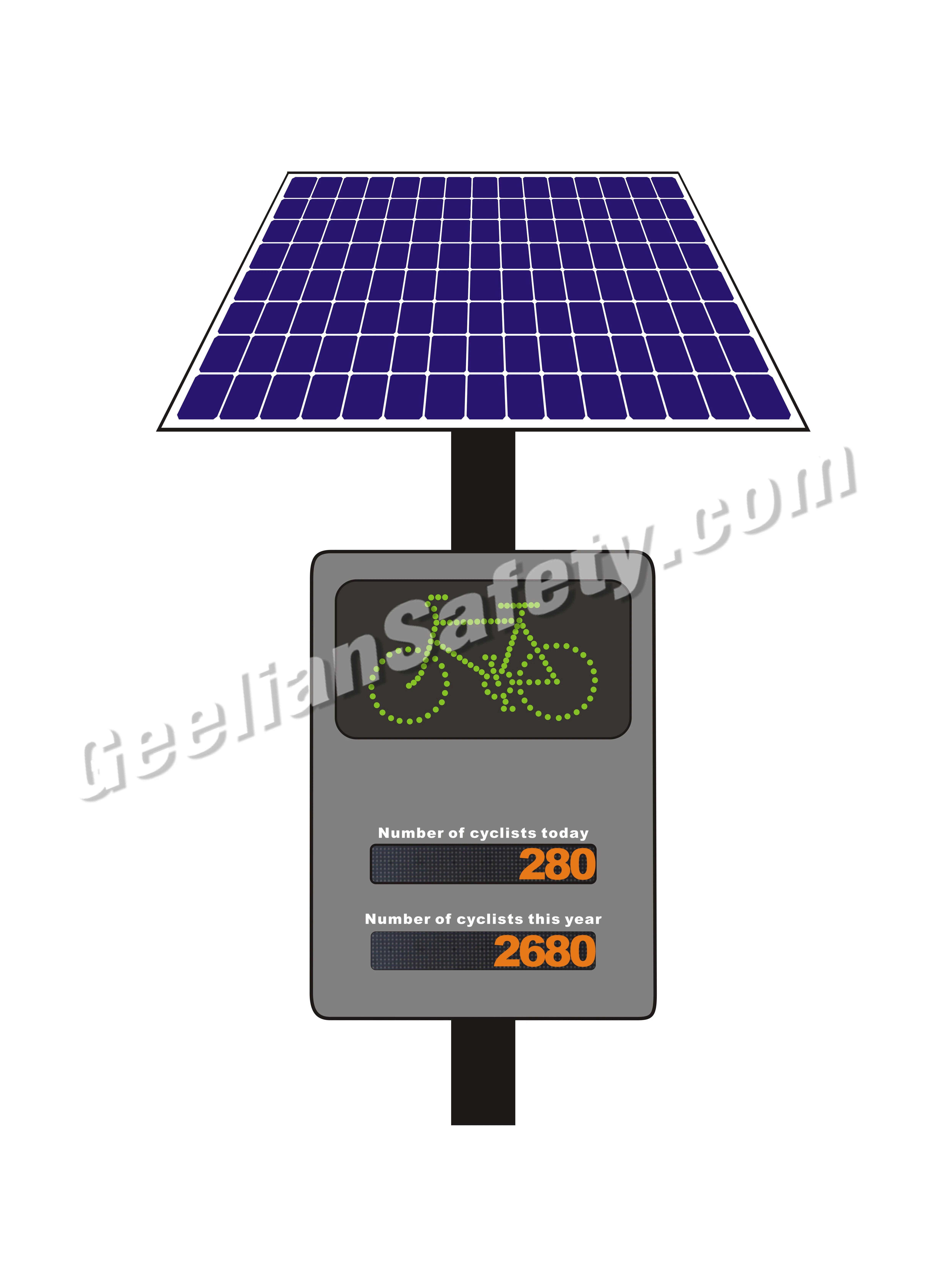 Solar Power Radar Detector LED public traffic vehicle automatic passenger bike counters with GPRS GPS device