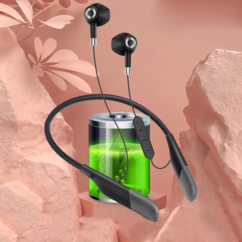 AKZ-R7 ecouteur sans fil neckband headset MP3 card playing listening to songs 20 hours folding wireless neck headset