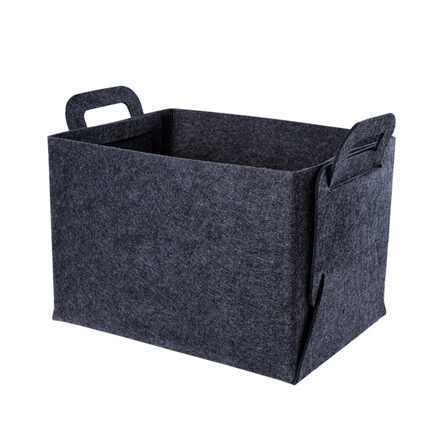 Household Large Foldable Felt Gift Storage BinBaskets Organizer Collapsible Laundry Basket Stationery Storage Basket With Handle