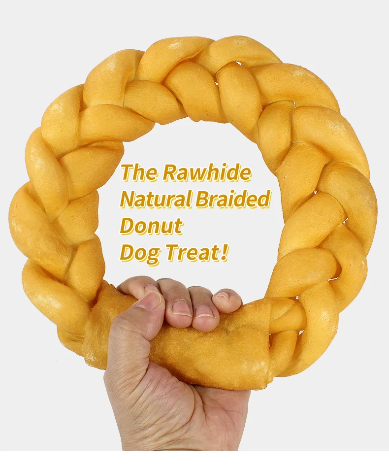 Rawhide Natural Dog Bone Donut Wrapped by Beef Best Beef Jerky Cat Dog Food Treats 100% Pet Food Snacks Company