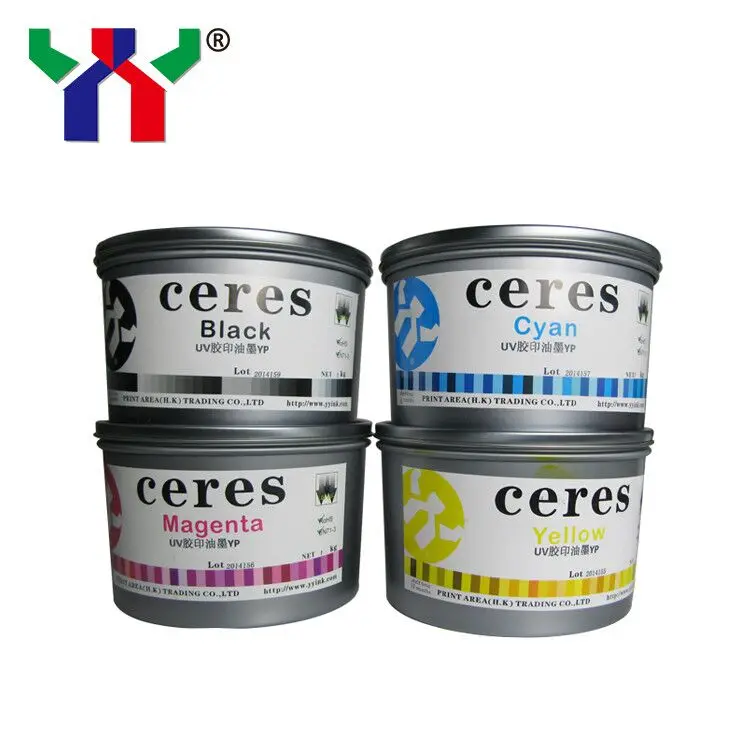 Высокое качество Ceres УФ офсетная печать чернила YP для пластика, желтый, 1 кг/банка
