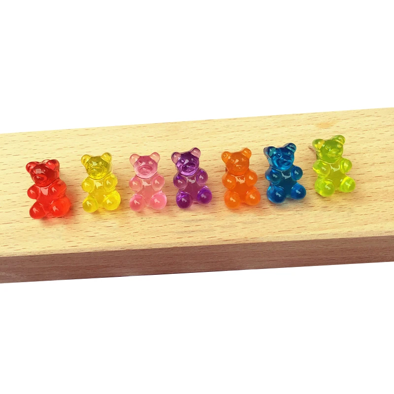 Fashion Cute Gummy Bear Stud Earrings Lovely Carton Animal Charm Girls  Women Rainbow Candy Earrings Set