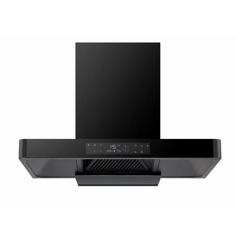 Новый дизайн новый модный большой мощный черный цвет большая всасывающая Т-образная форма 600/900 мм вытяжка для кухни дымохода