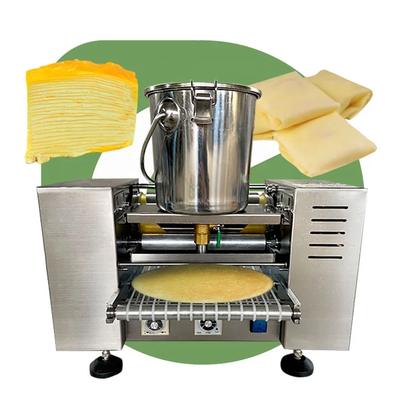 Automatique Automatic Industrial Mexican Thin Pancake Gateau Machine Roast Cake Skin Mille Crepe Machine