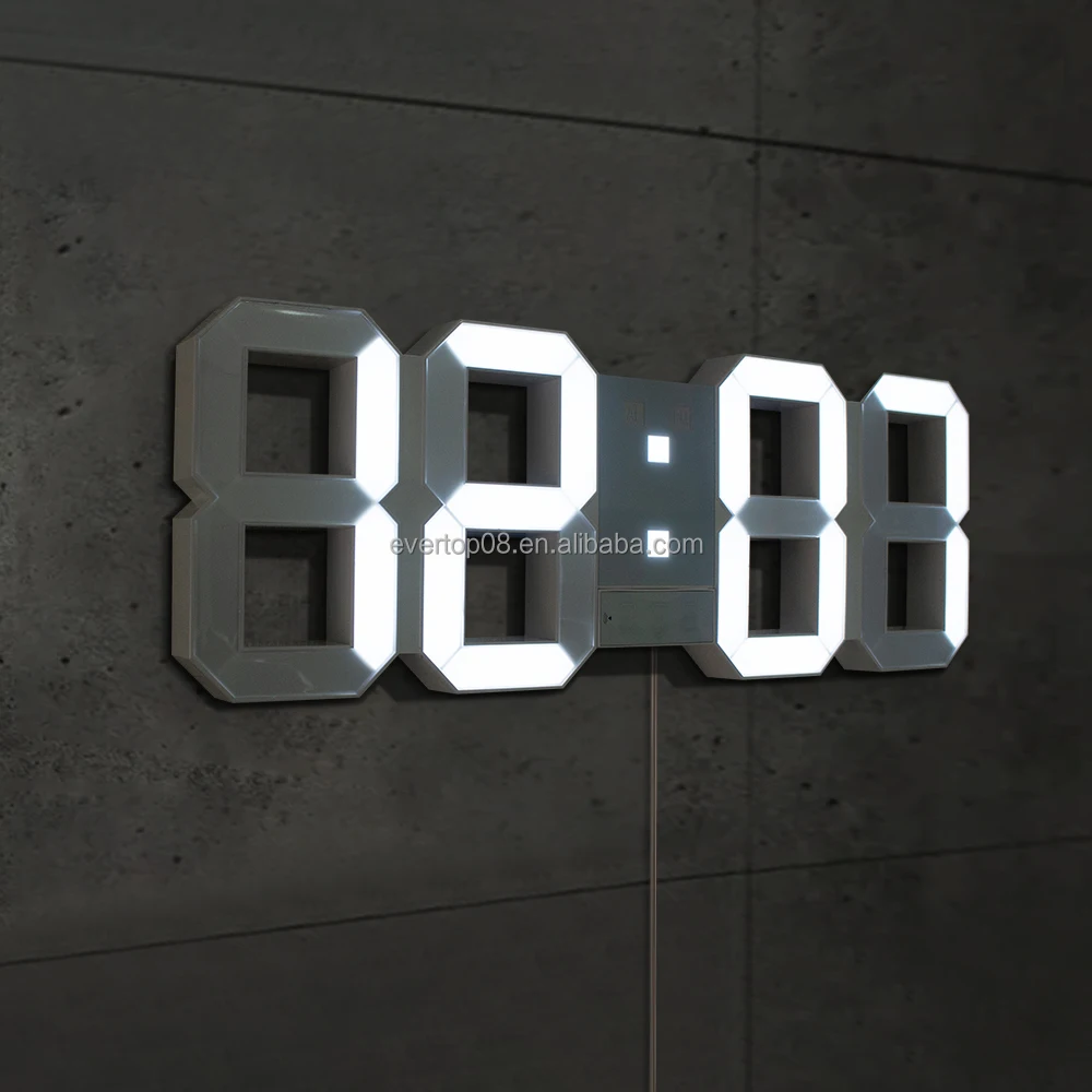 3D numbers desktop and wall mounted LED calendar alarm frame clock