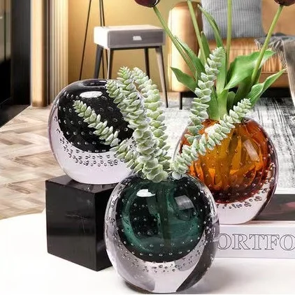 Europe murano hand blown art glass vase decoration