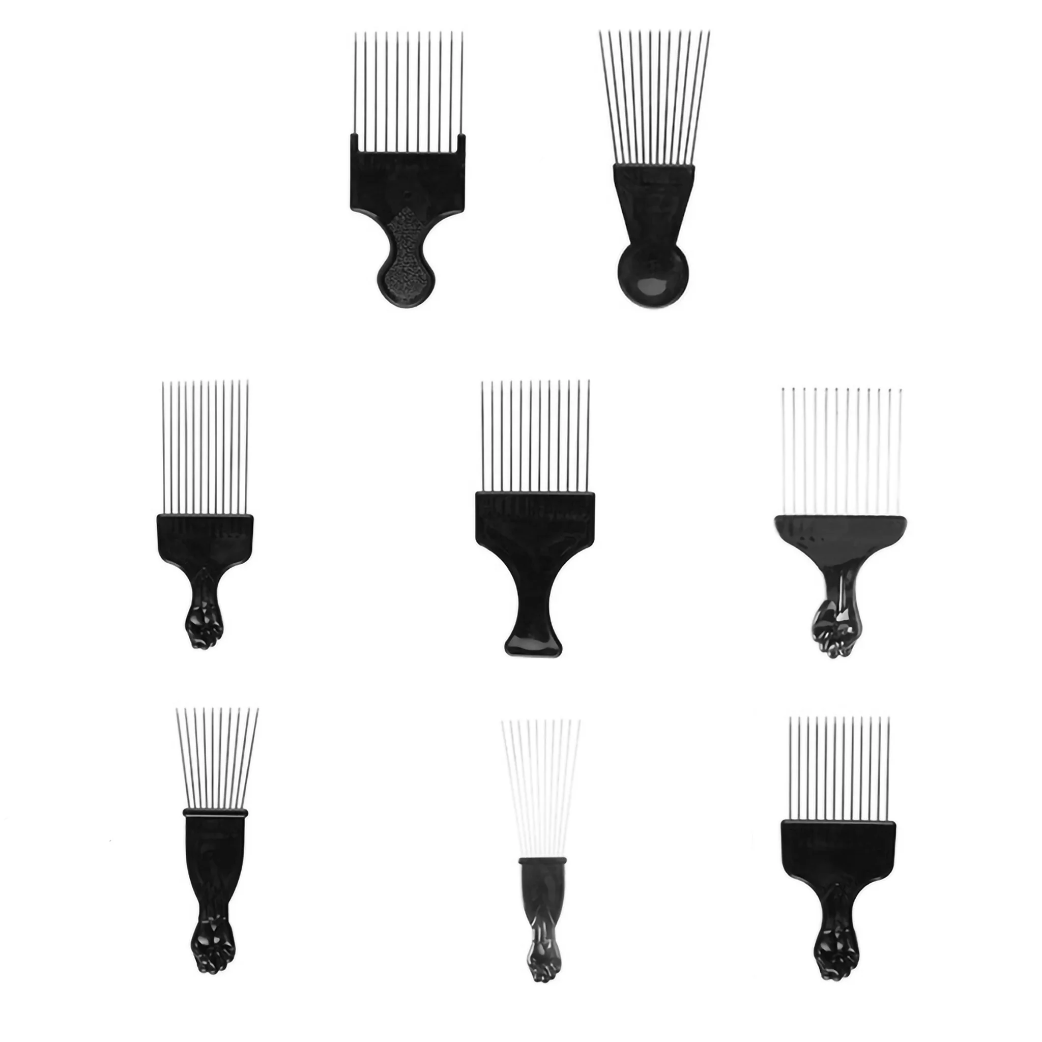 Styling Tool Salon Hairdressing Customized Afro Comb Stainless Steel Pick Comb Afro Braid Detangle Wig Hair Comb