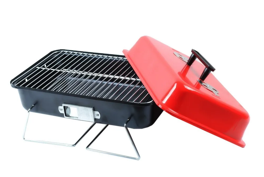 Hot sale mini Square hamburger barbeque camping charcoal bbq grill portable machine