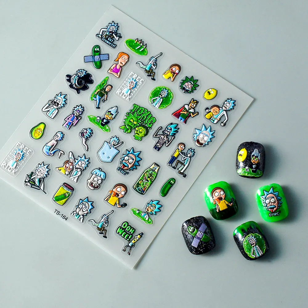Cartoon Learned Scholar 5d Stereo Embossed Decorative Stickers Nail Stickers