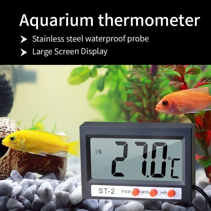 Waterproof Digital Plastic Probe Thermometer Indoor/Outdoor Aquarium & Household Temperature Measurement for Kitchen & Food Use