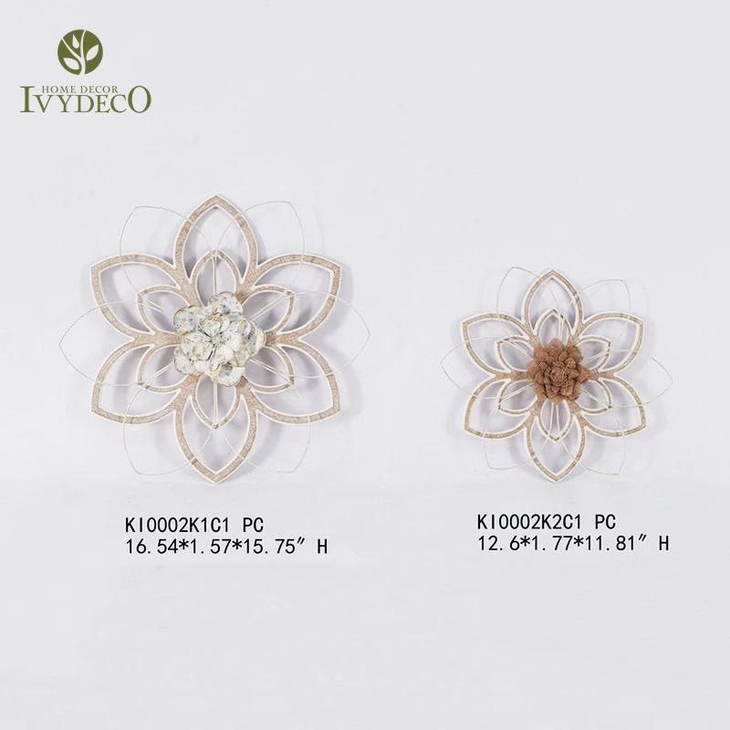 IVYDECO Best Gift Creative Metal Decoration Wall Wood Carved Art Hanging