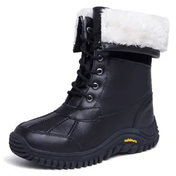 High-top outdoor snow boots ladies plus velvet thick warmth large size waterproof casual sports shoes