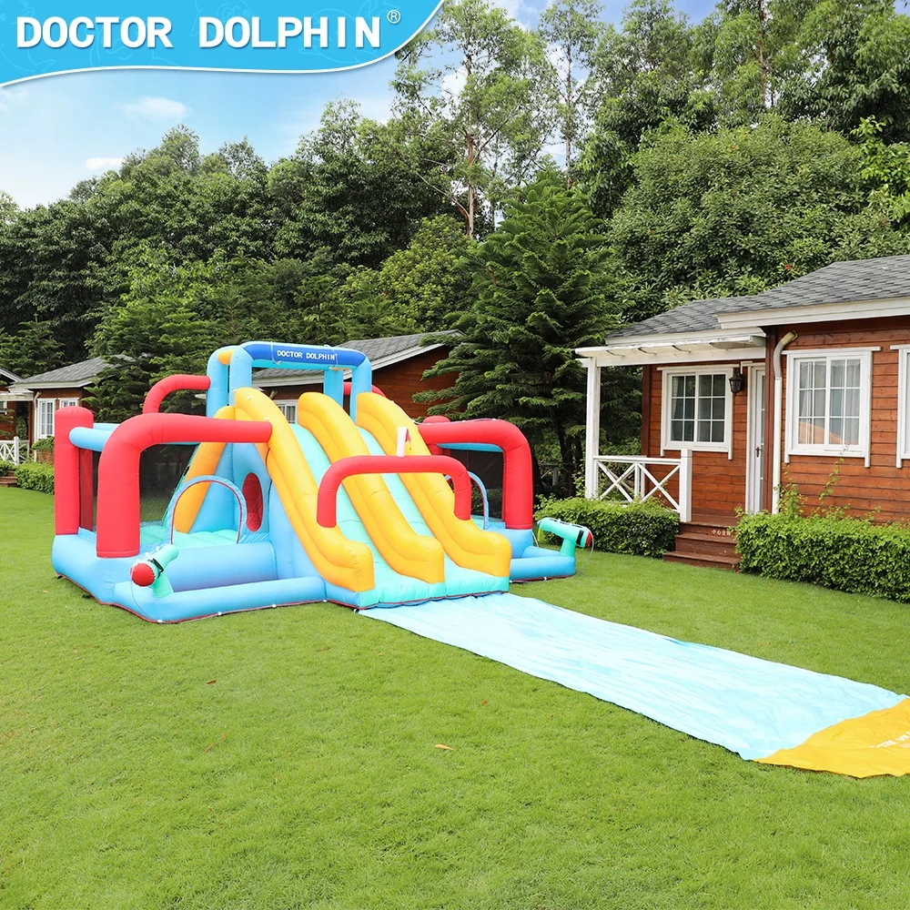 Doctor Dolphin Entertainment Children Inflatable Jumping Castle Bouncer Two Pool Water Gun And Double Slide In The Middle