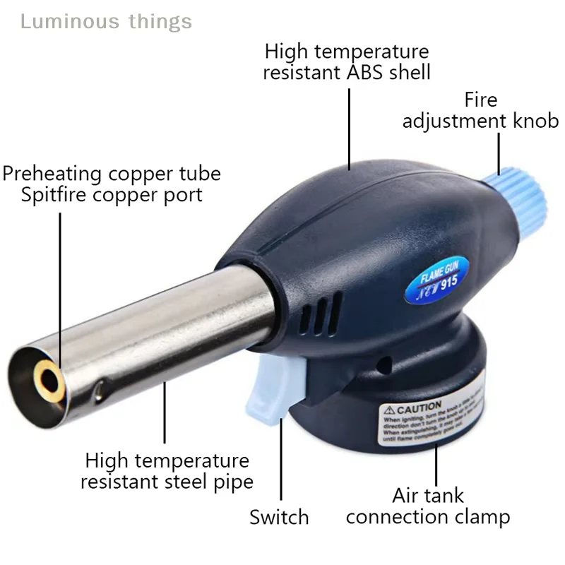 915 Butane hand-held Welding Lighter Fire Gun Firetric Portable Gas Torch Butane Flame Gun Non Inverter Torch