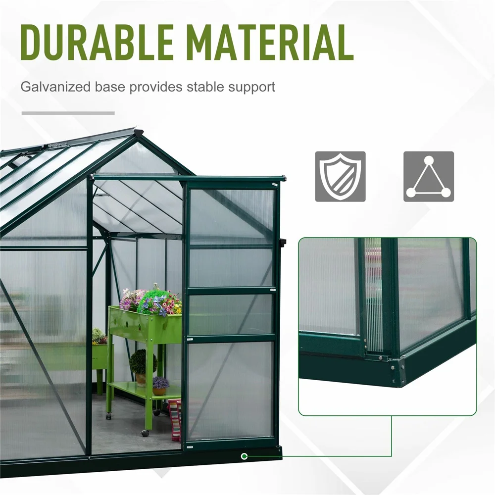 Aluminum Garden Greenhouse  Growing Tent Walk-In  Green House Outdoor Tunnel Garden Plant Growing Hot House