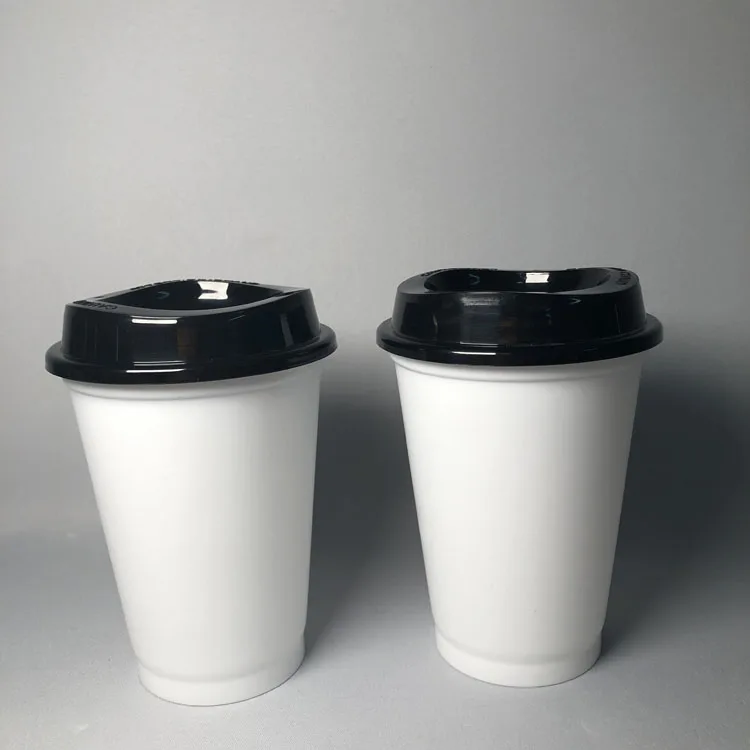 16oz Custom Black Matte Coffee Mug Plastic Coffee Cup Eco-friendly Reusable Tumbler Travel Coffee Cup With Lid