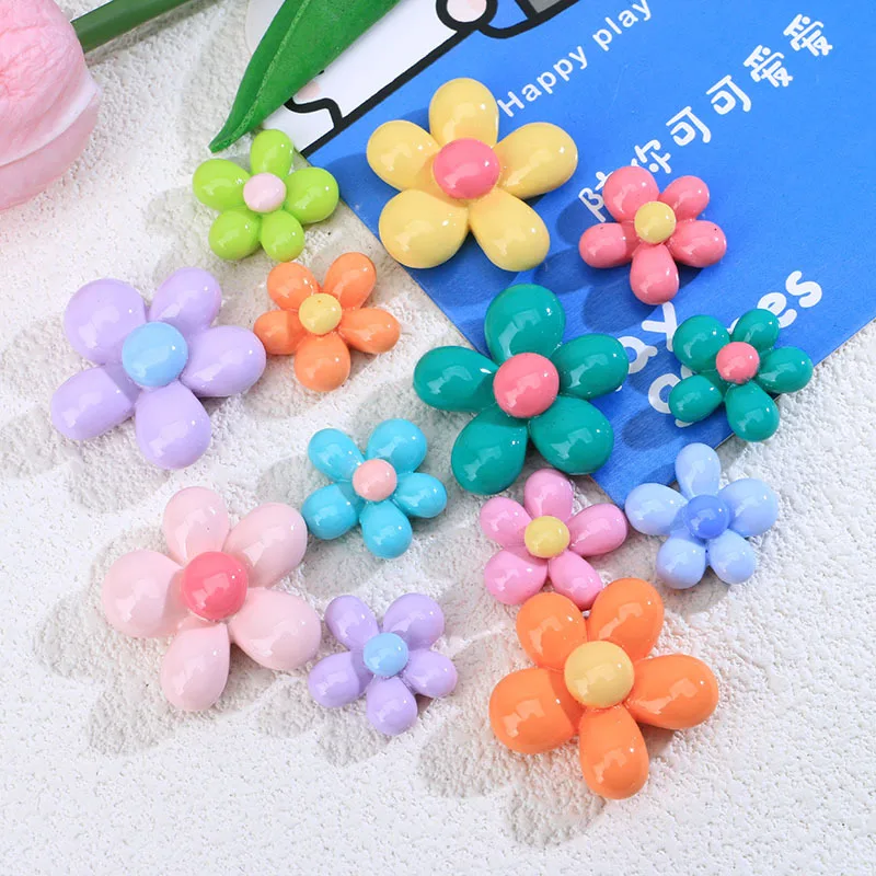 Size Plum Blossom DIY solid color resin homemade phone case material pack resin ornaments accessories hair clip head