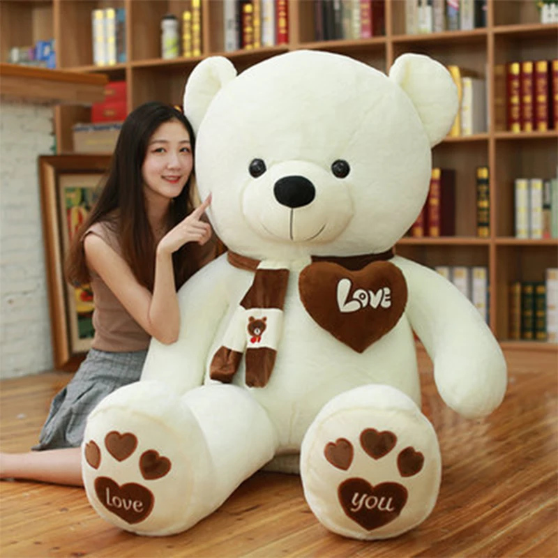 
80cm Custom Funny Teddy Bear Giant Sleep Teddy Bear Pillow Stuffed Plush Teddy Bear With Heart 