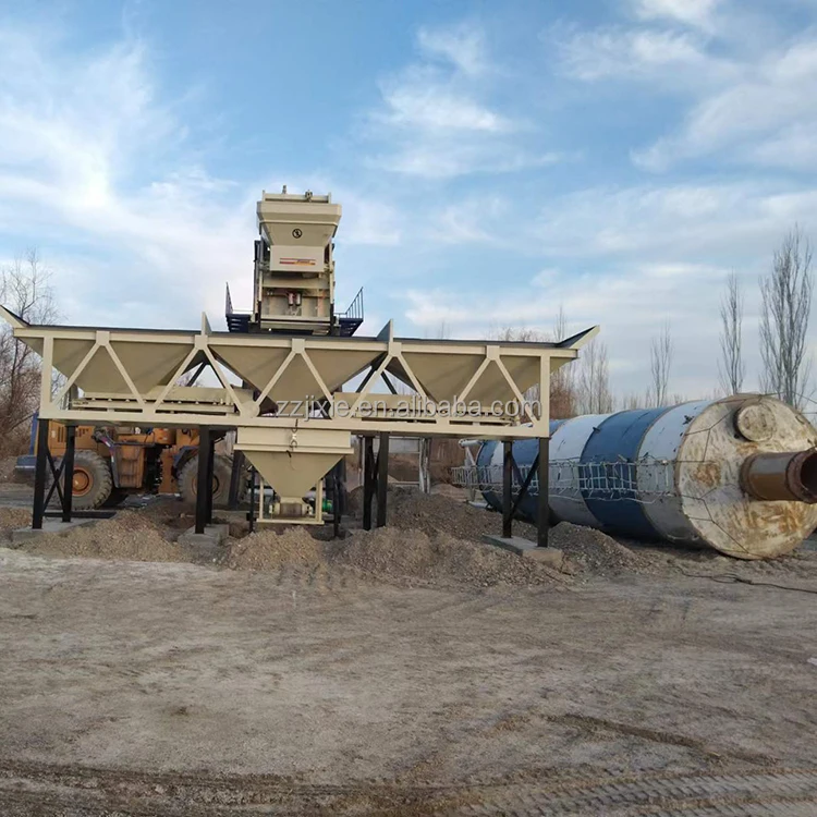 China HZS50 Stationary Automatic mini concrete batching plant With Twin Shaft Mixer