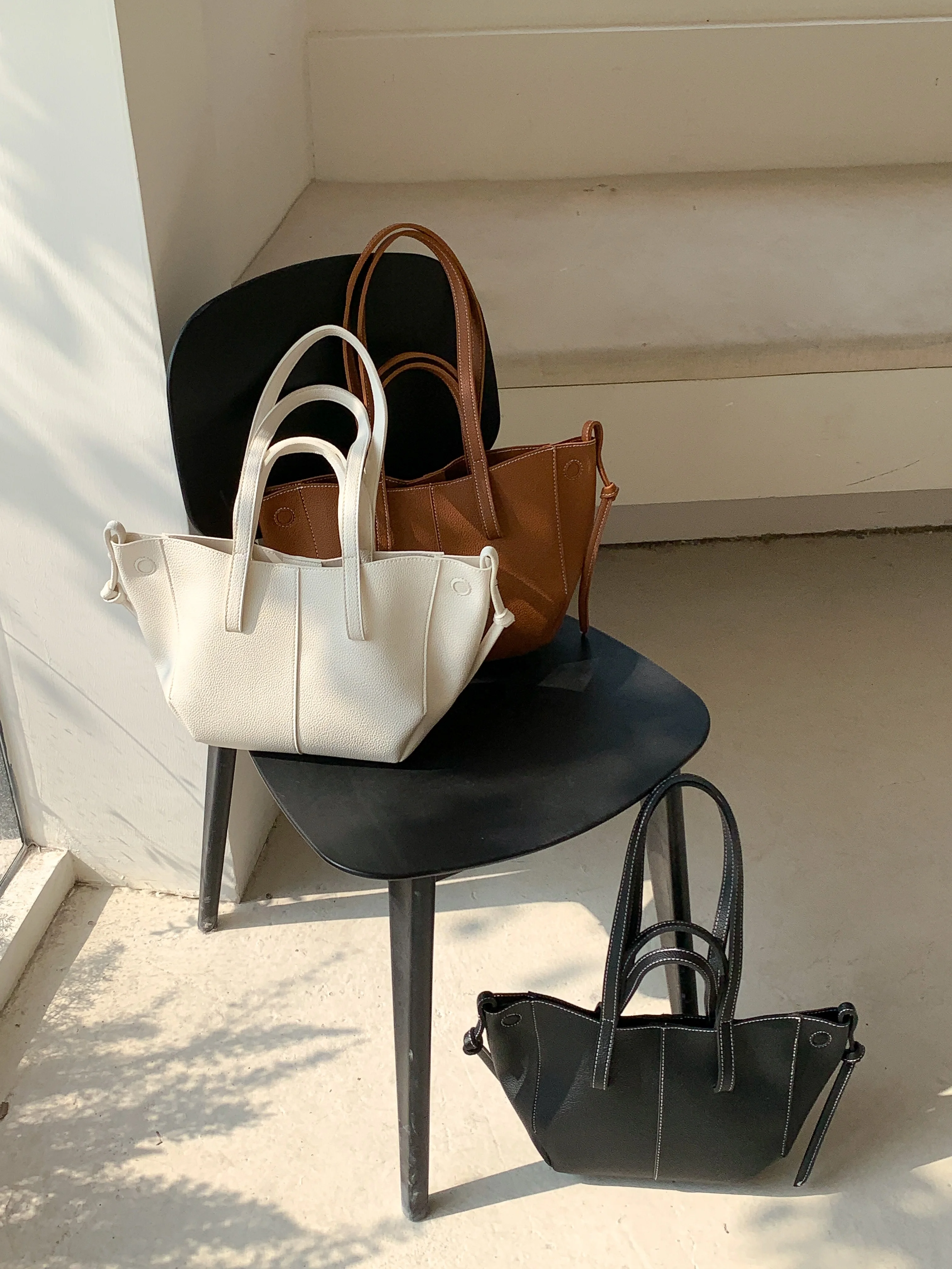 2024 new wholesale soft pu leather shoulder bag fashion trend handbag Large capacity premium tote bag for women