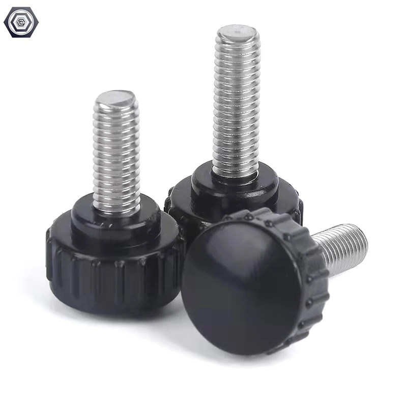 Stainless 304 Straight Grain Handle Screw Bakelite M4*12 Plastic Thumb Screw