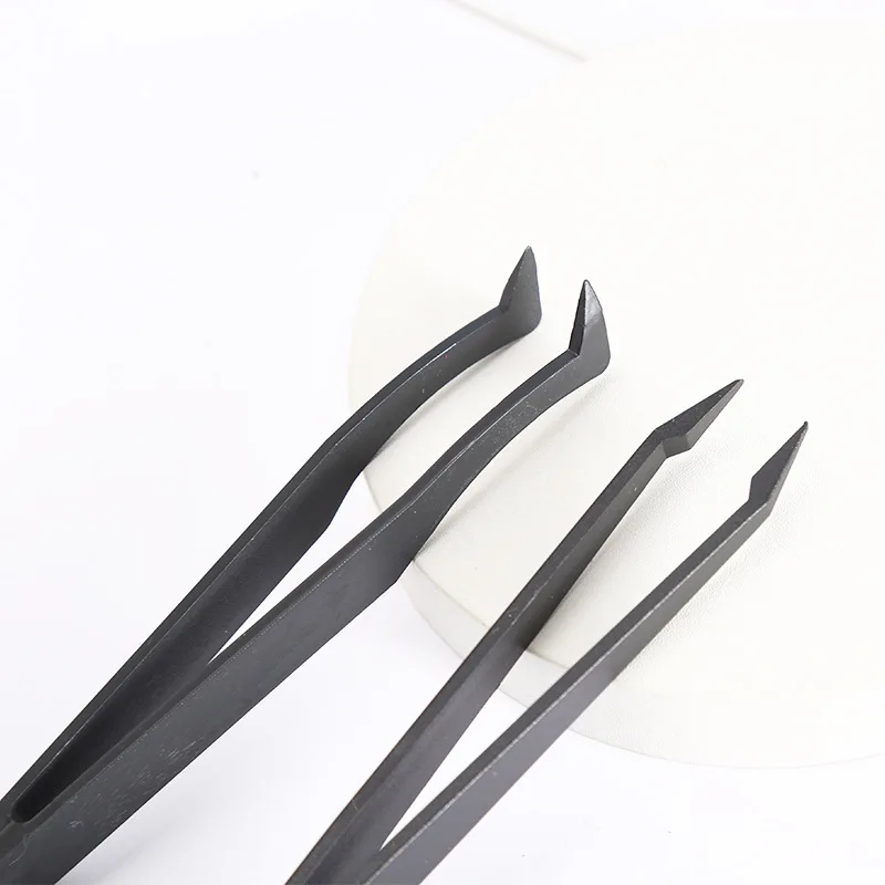ABS Plastic Material Eyelash Extension Straight Tweezer Curved Head Diy Hand Make Tweezers Tool Cheap