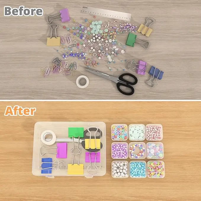 31Pcs Small Bead Organizers and Storage Plastic Cases Mini Clear Bead Storage Containers Boxes