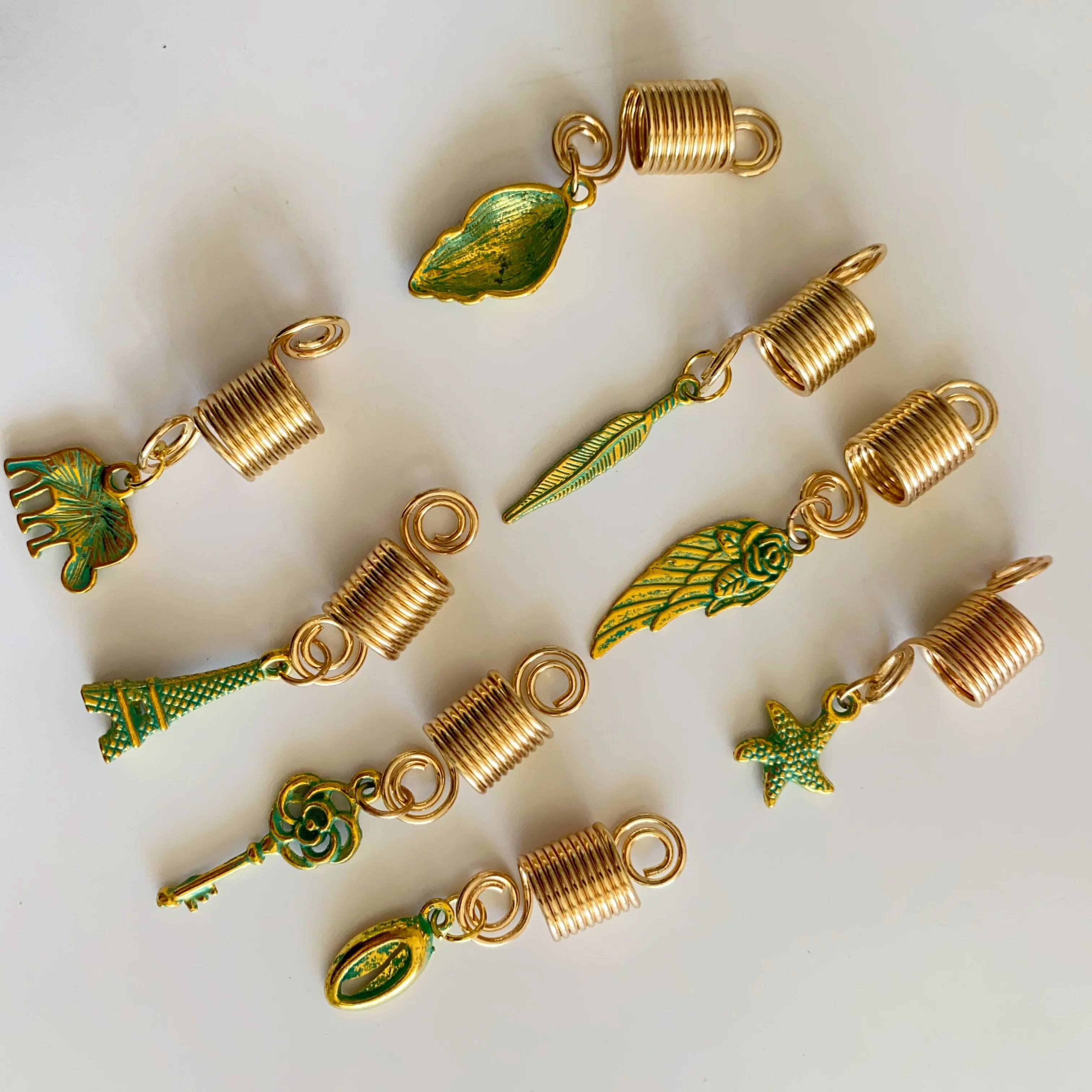 Wholesale high quality conch elephant accessories for braiding style Human Hair dreadlocks accessory locks jewelry in big stock