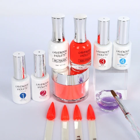 3 in 1 color Acrylic Dipping Powder match Gel Polish match Nail Lacquer for salon manicure