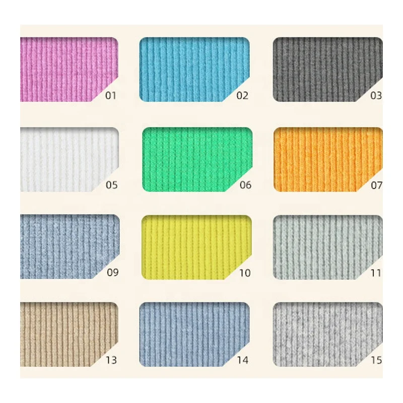 rayon cotton spandex knitting thick 3*3 viscose ribbed fabric for winter cardigan