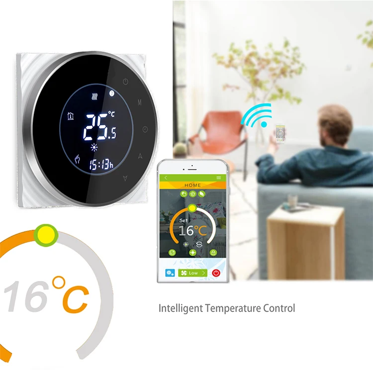 HVAC System Smart Home Thermostat Room programmable fan coil Control WiFi Touch Screen Controller Digital Thermostat BECA BMS