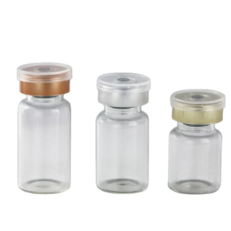 custom Injection Chemical Pharmaceuticals Bottle Clear Vial Bottle With Seal Aluminum Flip Top Cap