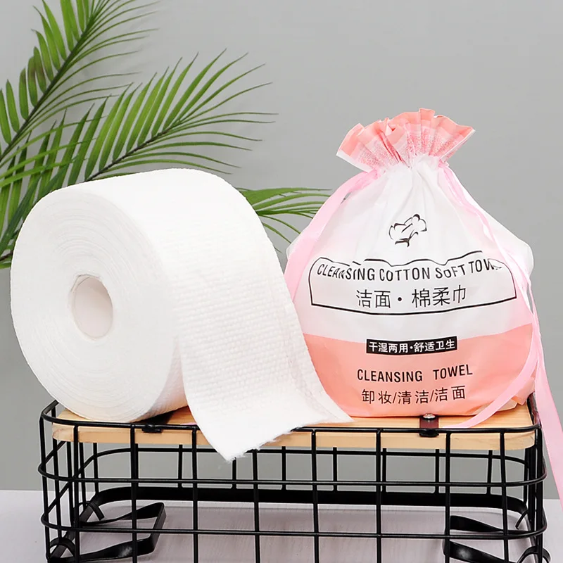 Disposable Face Towel Roll Pack Cleansing Towel Thickened Cotton Soft Makeup Remover Pure Cotton Cotton Pads 222 Pieces