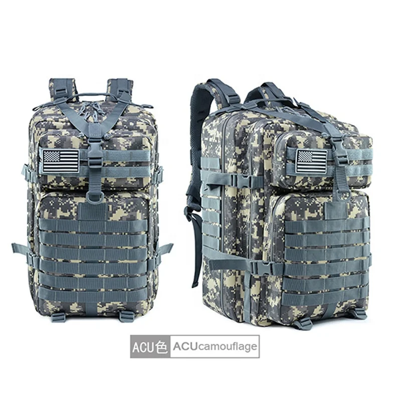 900D for Men and Women 3 Days Pack Bag camouflage Large Rucksack 45L camping backpack