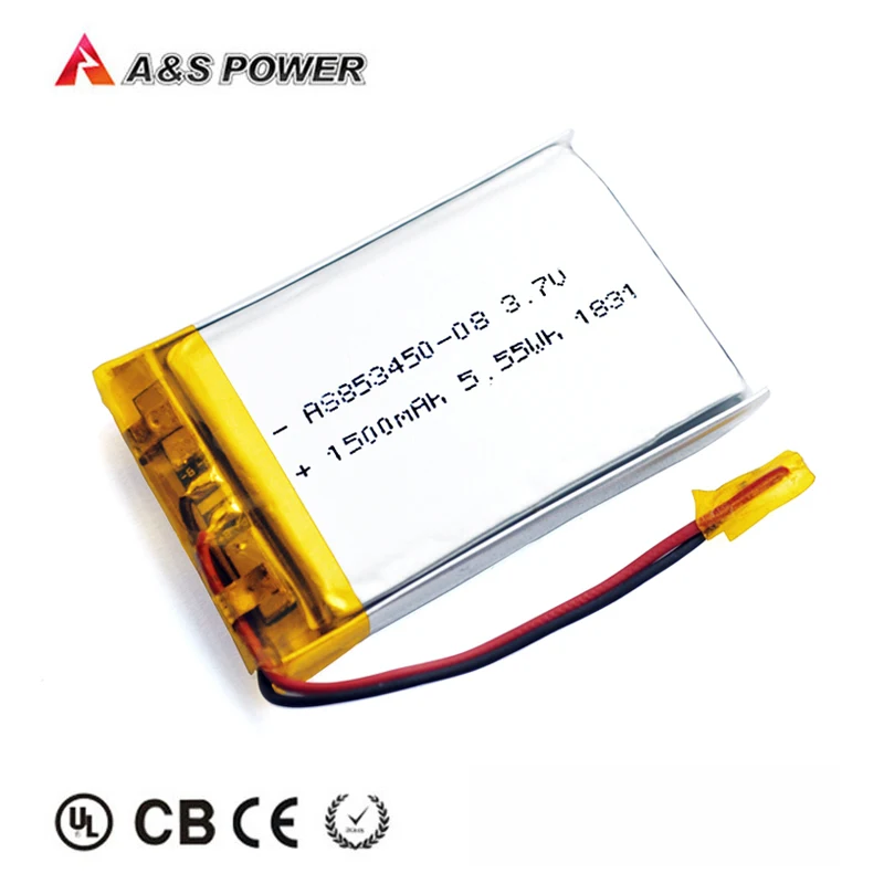 UL Model 3.7v 1500mah 603040/853450 Rechargeable Li-ion battery for Wireless / RC / GPS