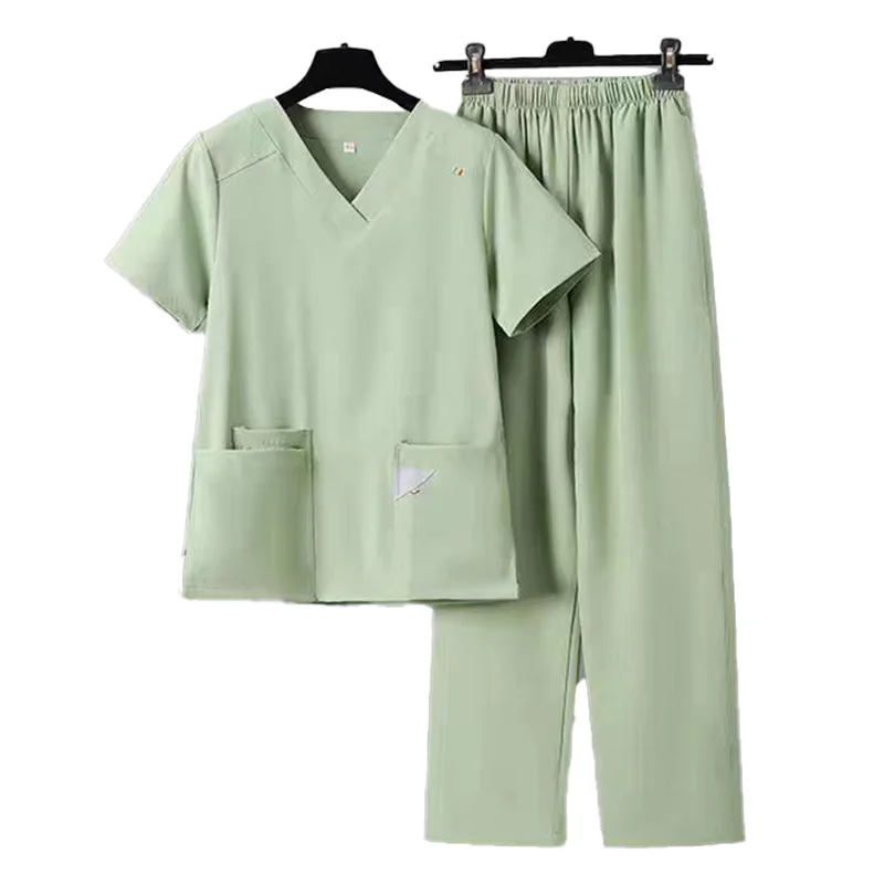 Doctor Washing Clothes Short Sleeve Nurse Elastic Operating Clothes Work Clothes Operating Room Dental Beauty Salon Uniform