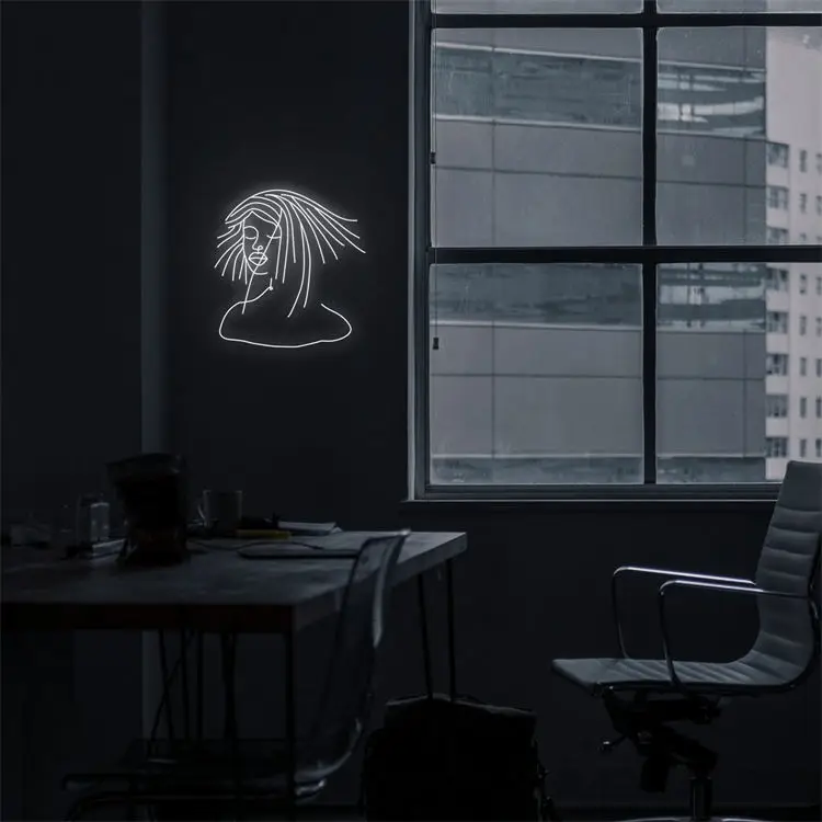 12v sign custom indoor space hair shape led neon sign for advertising shops