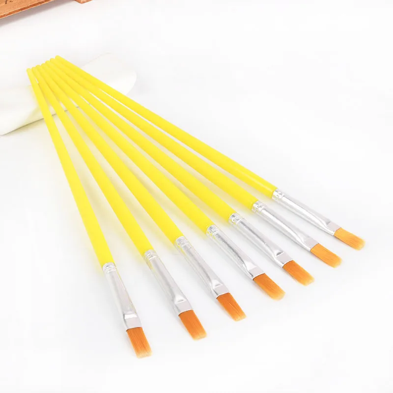 Nylon Acrylic painting Plaster coloring DIY flat head paint brushes for art painting cartoon drawing paint brush
