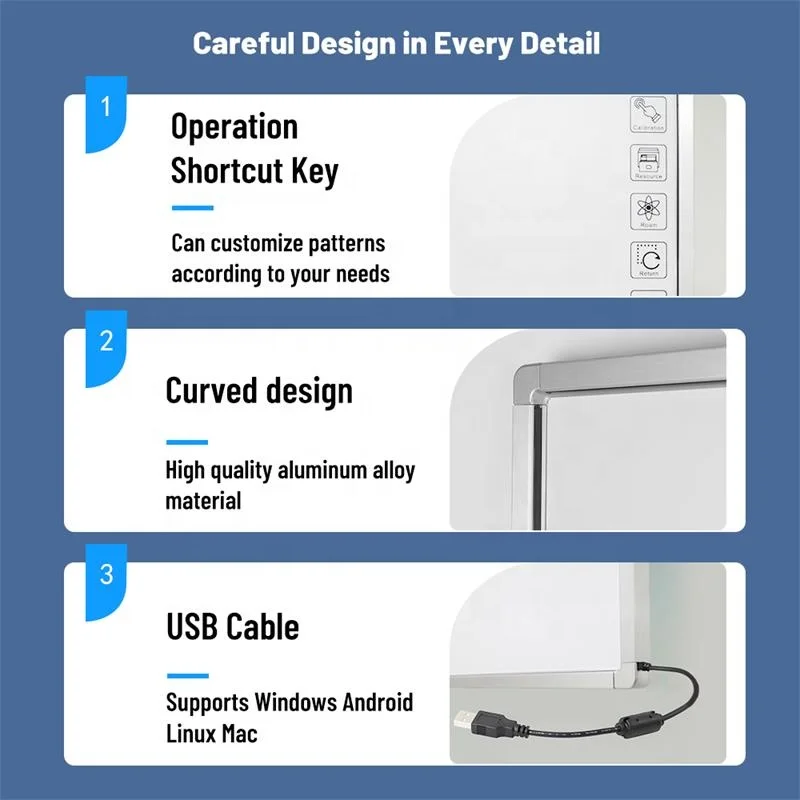 YCLTOUCH 102 Inch Smart Board USB Interactive Whiteboard Digital Whiteboard Digital Blackboard Smart Blackboard for School Uhd