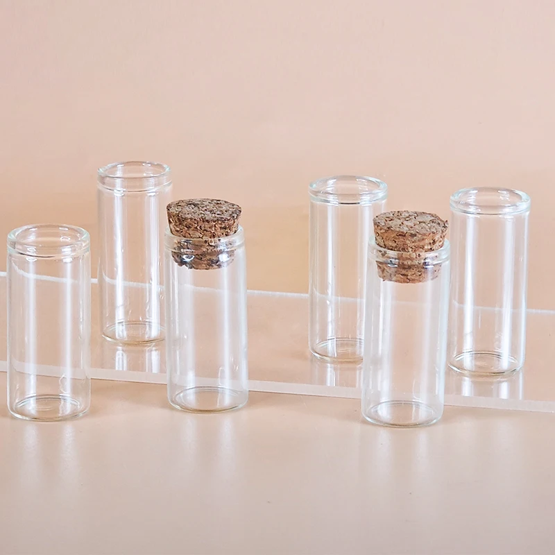 Diameter 18x40mm clear Custom Glass Tube Container Flat Bottom test with Cork