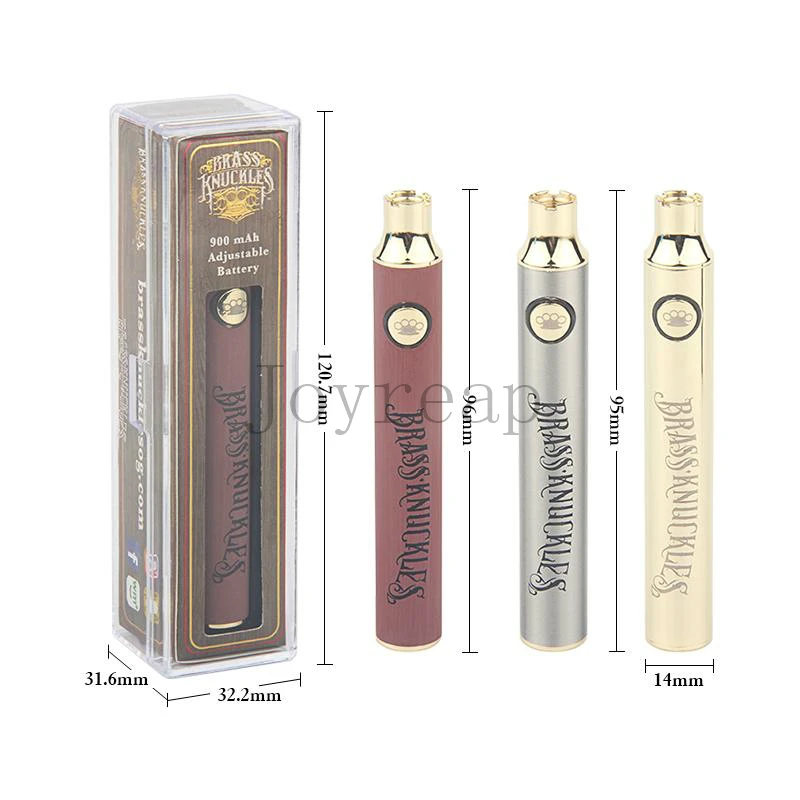 Wholesale 510 Thread Rechargeable battery CBD Vape Pen brass knuckle battery  cart battery