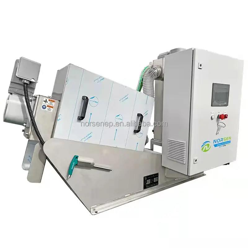 HOT Sewage Sludge Treatment Thickening and Dewatering Machine in Animal Husbandry Industry Screw Press Sludge dehydrator