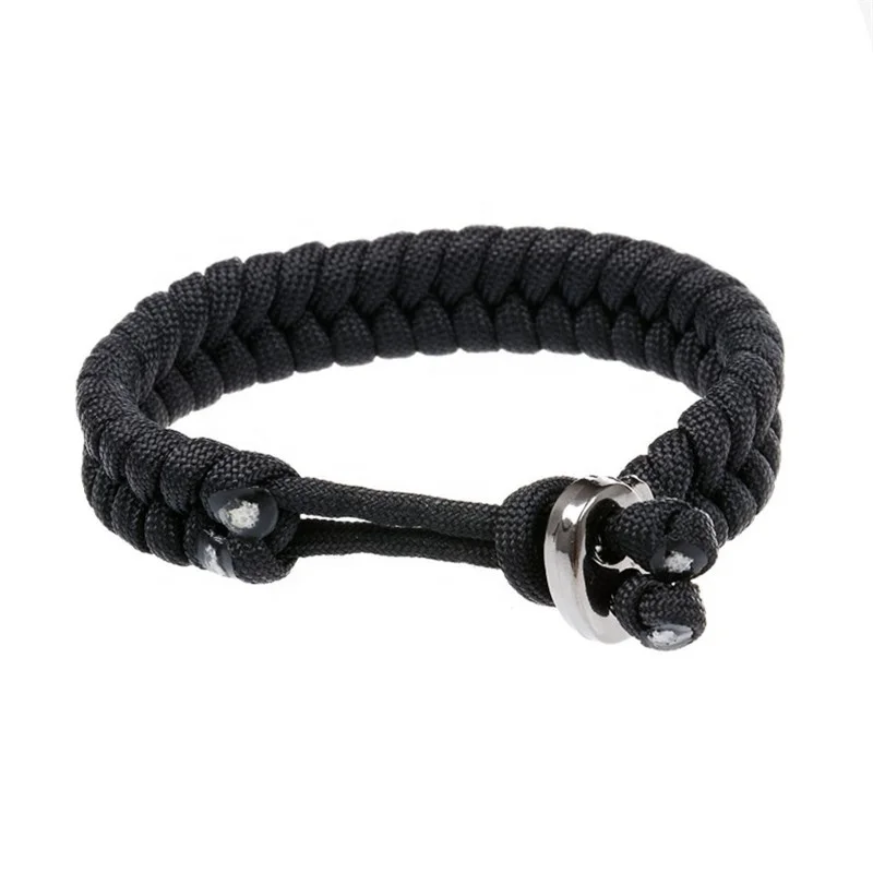 Wholesale fish tail 550 paracord survival bracelets with metal clasp adjustable size outdoors