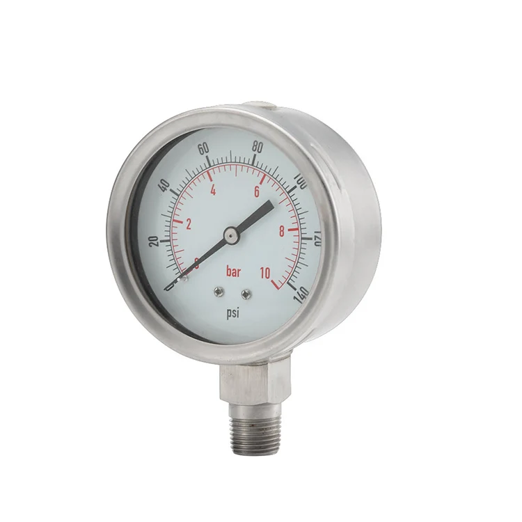 Back connection Stainless Steel Differential Pressure Gauge for High Temperature Places