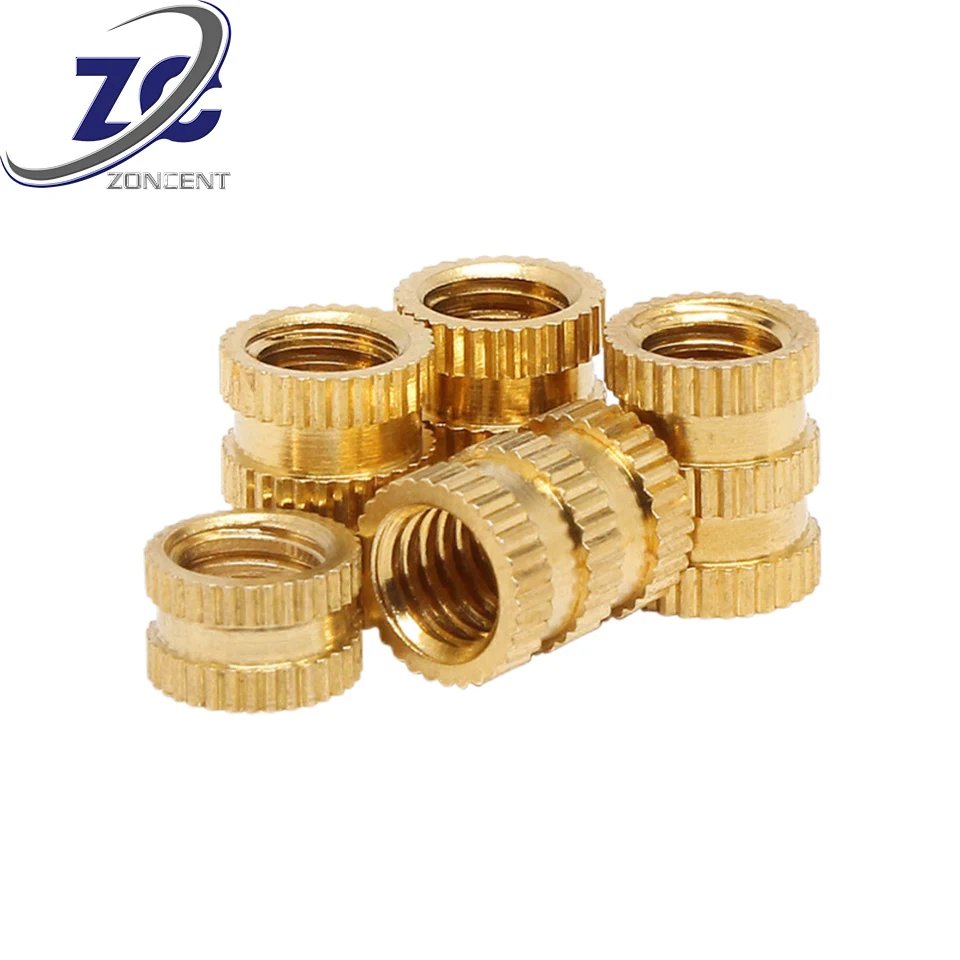 OEM  Brass Knurling Blind Threaded & Brass Mounding Heat Insert Nut For Wood Automobile & Plastic Molding