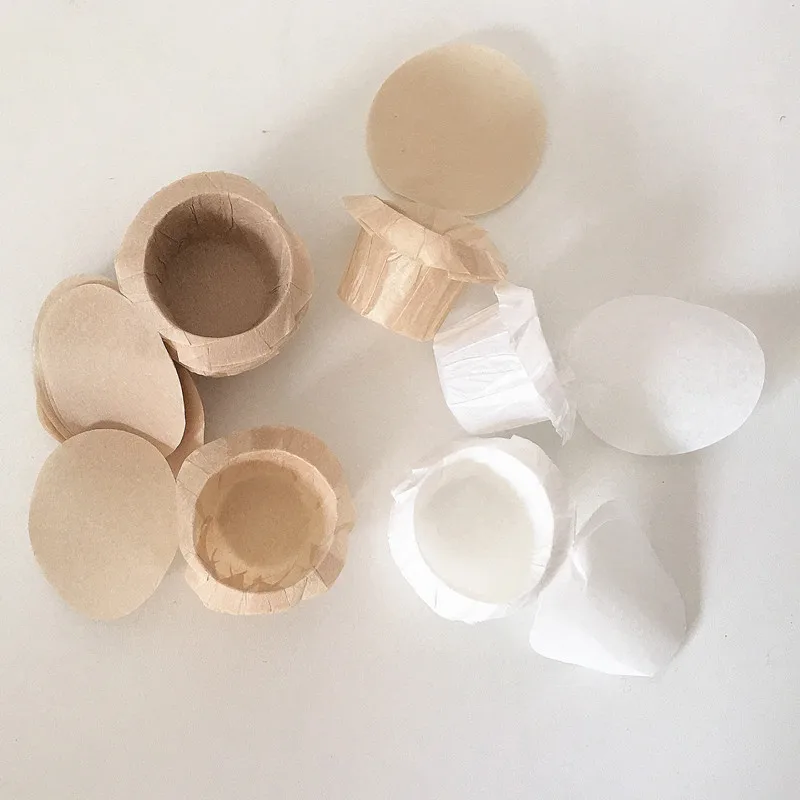 k cup filters with lid compostable paper filter in white and unbleached color