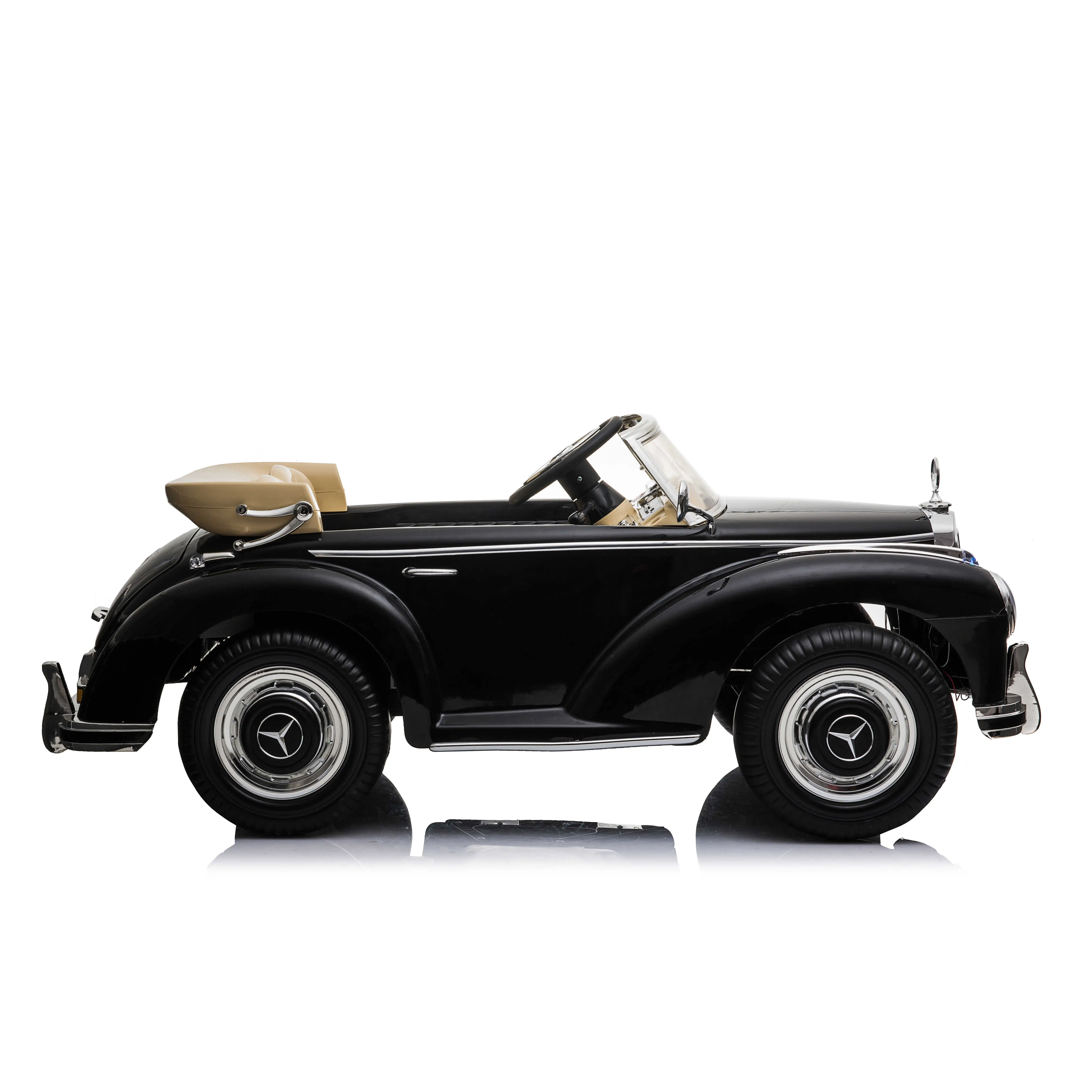 Licensed Mercedes-Benz 300S Electric Classic Car For Kids EVA Wheels With Suspension Battery Car Beige Pink Black 12V Kids Car