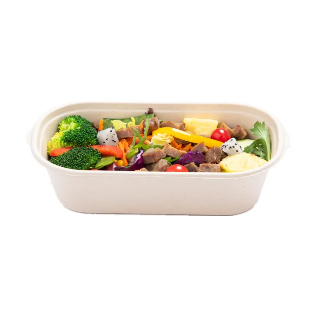 Good Quality Biodegradable Food Trays  Bagasse Disposable Supermarket Fruit Tray Paper