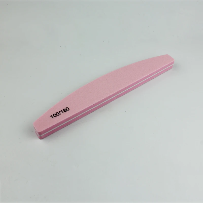  Shiny China Manufacturer Soft Pink Sponge Nail Buffer 100/180 for Salon